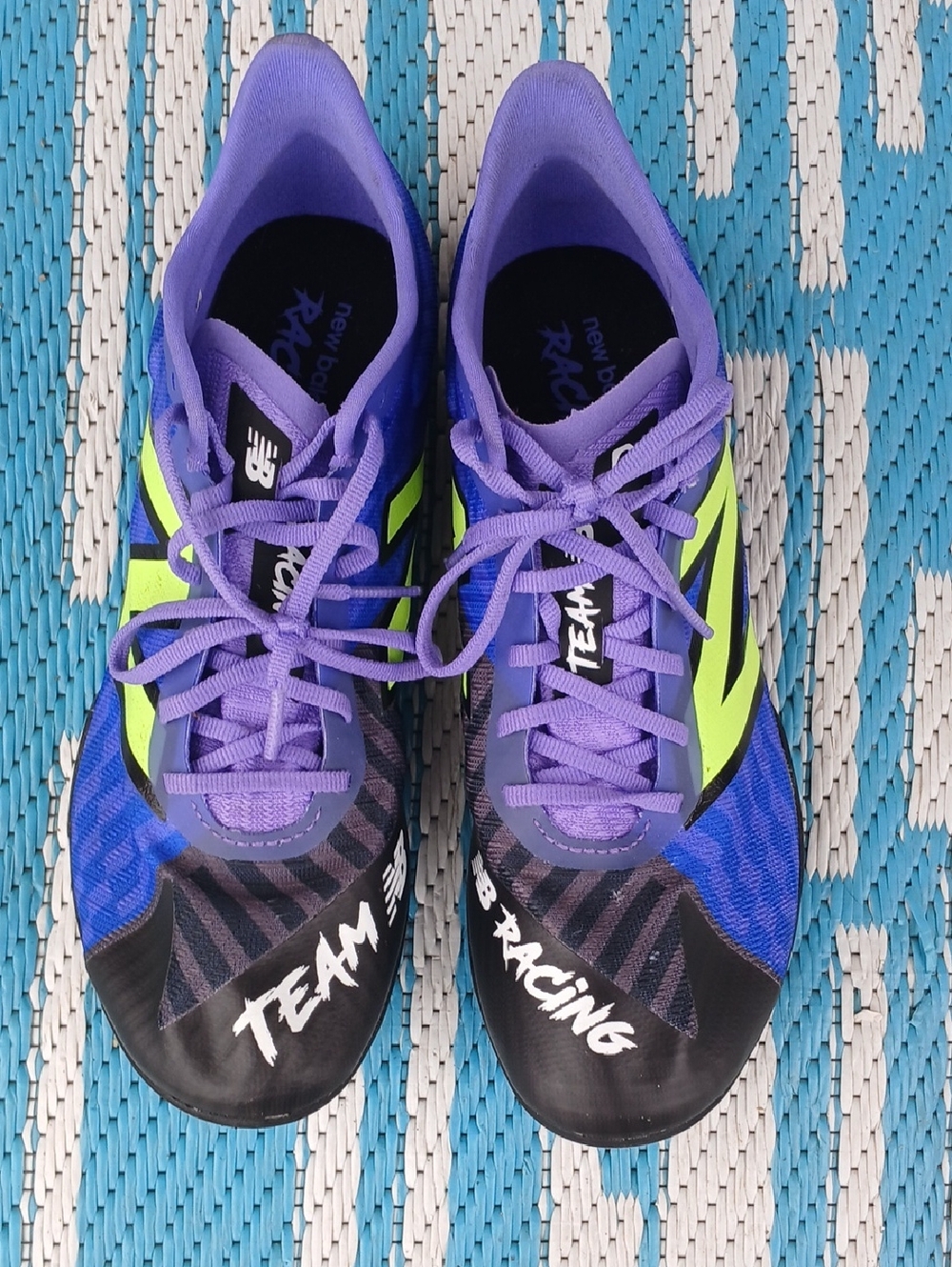 New Balance Unisex Purple & Neon Green Racing Shoes